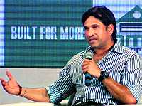 Sachin Tendulkar speaks during a felicitation function in Pune on Tuesday