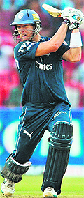Deccan Chargers� Cameron White in action during his knock of 74 in Cuttack on Tuesday