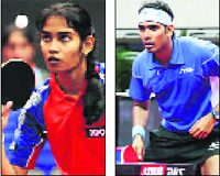 K Shamini (L) and A Sharath Kamal are among India�s top table tennis players and had missed out on a chance to qualify for the Olympics earlier.