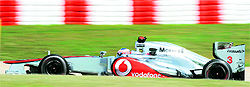 McLaren Mercedes' Lewis Hamilton drives at the Circuit de Catalunya on the outskirts of Barcelona during the Qualifying session of the Spanish Formula One Grand Prix on Saturday