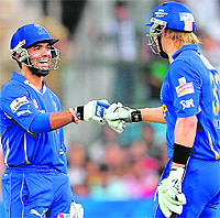 Shane Watson (R) and Ajinkya Rahane (in pic), along with Rahul Dravid and Shaun Tait, will like to prove a point on Sunday