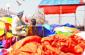 File photo of arrangements being made for the swearing-in at Chapar Chiri in Mohali