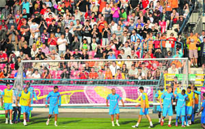 The Netherlands players train in Krakow. 