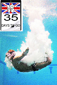Kristian Ipsen turns underwater after competing in the men's three-metre springboard semifinals at the U.S. Olympic diving trials in Federal Way, Washington, on Wednesday