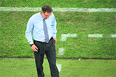 French head coach Laurent Blanc during the quarterfinal defeat to Spain. 