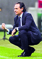 Italian head coach Cesare Prandelli gestures during their semifinal against Germany in Warsaw