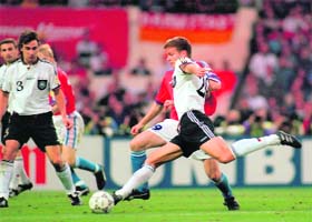 Oliver Bierhoff owed his appearance in the final of Euro 1996 to Monika, wife of team coach Berti Vogts. Bierhoff scored two goals in the final