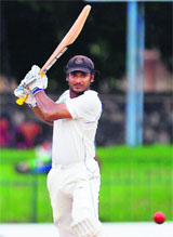 Sri Lanka�s Kumar Sangakkara plays a shot during the fourth day of the second Test against Pakistan in Colombo on Tuesday.