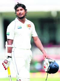 Sri Lankan batsman Kumar Sangakkara is disappointed after being dismissed for 192, missing a double century in the second Test in a row against Pakistan, in Colombo on Wednesday
