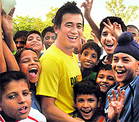 Baichung Bhutia in Chandigarh on Saturday