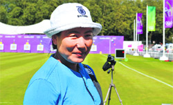 Chekrovolu Swuro of the Indian archery team at the Lord�s cricket ground, venue for the archery competition at the London Olympics, on Friday. 