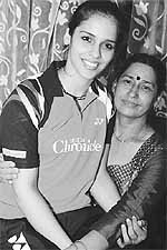 Saina with mother Usha