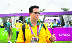 Australian swimming team�s mentor and former Olympian Kieron Perkins.