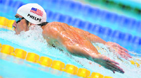Michael Phelps in action on Saturday.