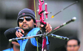 Rahul Banerjee shoots on Friday.