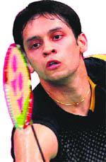 Parupalli Kashyap in action on Wednesday.