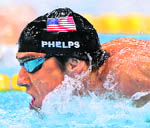 Michael Phelps competes to win gold in the men's 200m individual medley event on Thursday.