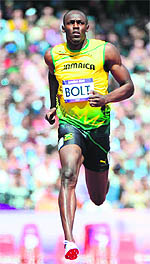 Usain Bolt in full fury on Saturday