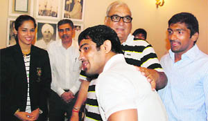 Olympic medal winners meet Haryana CM Bhupinder Singh Hooda on Saturday. 
