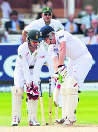 England�s Jonny Bairstow is castled after putting up a brave fight on Day 5