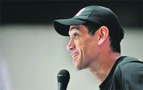 Ross Taylor addresses a press conference in Hyderabad on Wednesday
