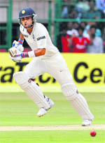 Virat Kohli plays a shot on Saturday.