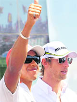 McLaren�s Lewis Hamilton and Jenson Button. 