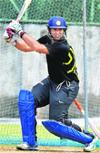 Yuvraj Singh at the nets in Visakhapatnam on Friday. � PTI
