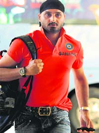Harbhajan Singh at the team hotel in Colombo