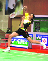 PV Sindhu in action.