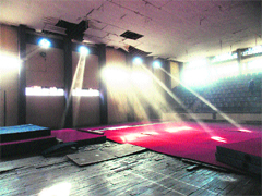 The deplorable condition of the gymnastic hall at the War Heroes Memorial stadium, Ambala.