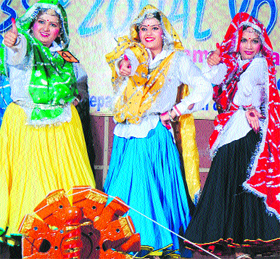 College students present a dance at the zonal youth festival that concluded at Yamunanagar recently. 