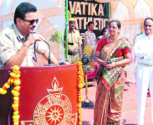 SP, Railways, Hardeep Singh Doon, declares the sports meet open in Chaman Vatika Public School in Ambala City. 