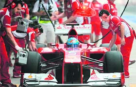 Ferrari�s Fernando Alonso had to be content with second best timing in the practice sessions.