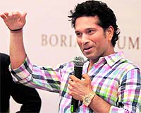 Sachin Tendulkar at the release of a book in Mumbai on Thursday
