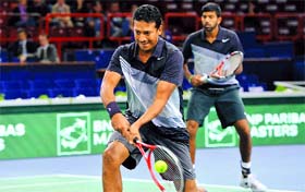 Mahesh Bhupathi makes a return during their Paris Masters final win over Pakistan�s Aisam-Ul-Haq Qureshi and Netherlands� Jean-Julien Rojer on Sunday in Paris.