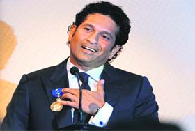 Sachin Tendulkar speaks after being conferred with the membership of The Order of Australia during a ceremony in Mumbai on Tuesday