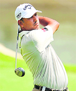 Jeev Milkha Singh in action at the Singapore Open pro-am on Wednesday. � Asian Tour