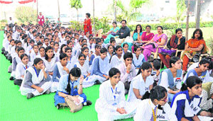 The students attend the debate competition at DAV Public School, Pehowa.