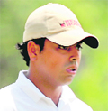 Anirban Lahiri was two-under for the tournament during his unfinished second round at the Singapore Open.