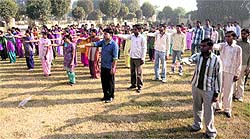 Students take a pledge to save environment during Divali festival in MM College of Education at Fatehabad