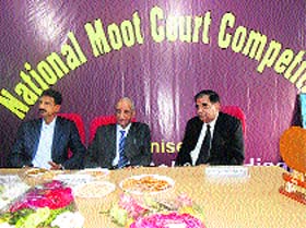 A moot court in session at CR Law College at Hisar.