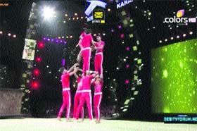 �Acrobatic Boys� perform in the unfinished Grand Finale in �India�s Got Talent� on Colors TV