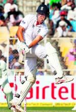 Alastair Cook and Kevin Pietersen shared 110-run stand on Day Two of the second Test in Mumbai on Saturday.