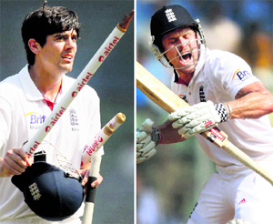 Alastair Cook (left), Nick Compton in triumphant mood after England�s victory on Day 4.