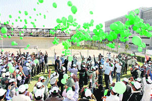 A ceremony to mark a plantation drive organised by Maruti Suzuki at Manesar near Gurgaon recently. 