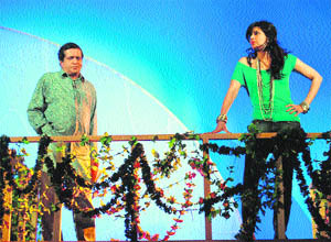 Artistes enact the play, �Salt N Pepper�, in Gurgaon.