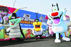 Cartoon characters perform during a Cartoon Network event in Gurgaon recently