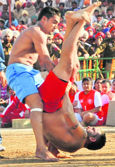 A match in progress between England and India at Muktsar on Wednesday. 