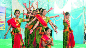 Students perform a dance in Ambala Cantt recently.